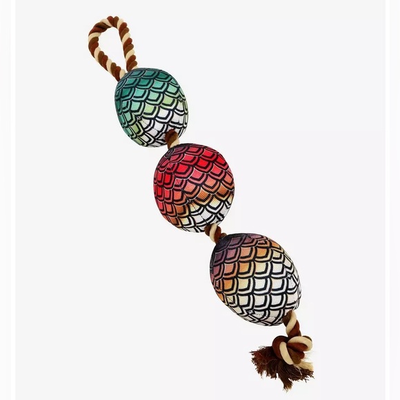 GAME OF THRONES Dragon Egg ROPE CHEW TOY! SQUEAKY Toy GOT Targaryen Dog Pets NWT - Picture 2 of 4